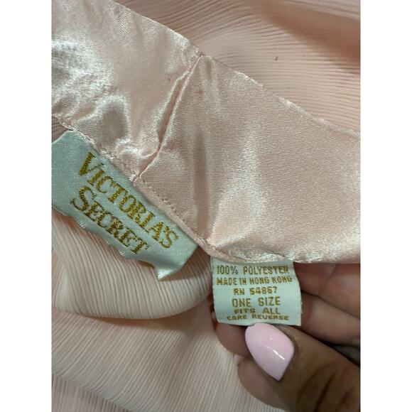 Vintage Victoria’s Secret Gold Label Blush Pink Satin trim Robe coquette bride - Picture 5 of 6